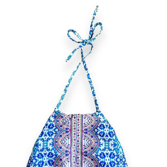 Nanette Lepore Seductress Seaside Tile Swimsuit Blue Size S - Picture 8 of 13
